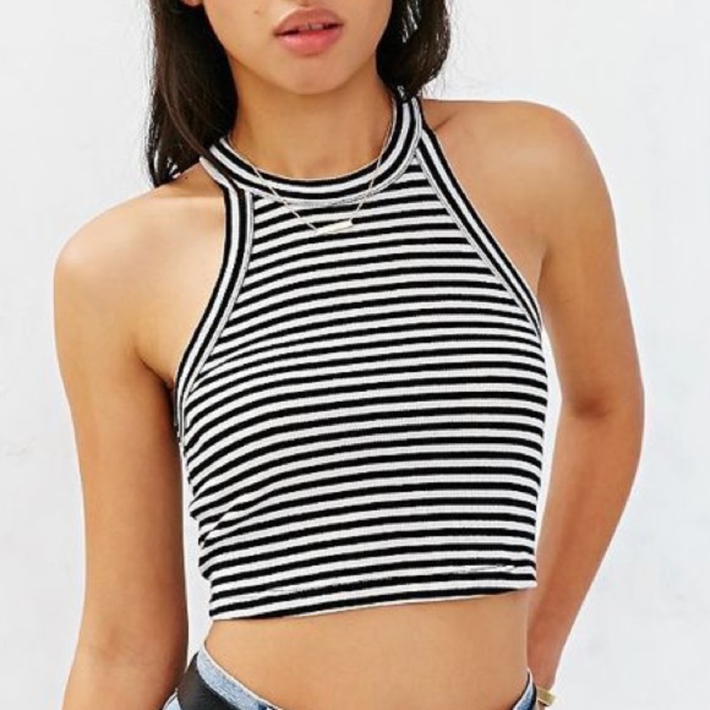 Urban Outfitters Striped Cropped Tank Top